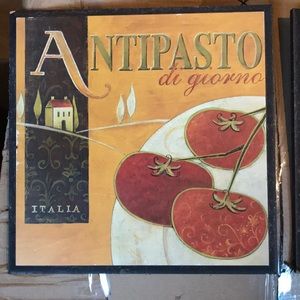 Wall art sign, tomatoes, Antipasto, Italian